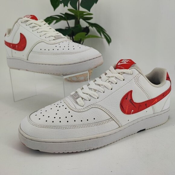 Nike Men's Court Vision Low White Leather Sneakers DM7588-100 Size 10.5 - Picture 1 of 8